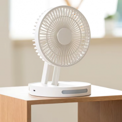 6 Pks Portable Rechargeable Digital Display Desktop Fan With Night Light